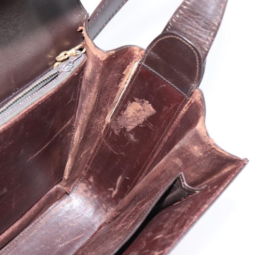 Authentic GUCCI Shoulder Bag Leather Brown Gold - Picture 3 of 16